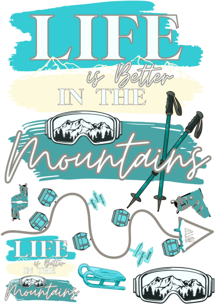 Bügelbild Life is better in the mountains "Glacier Goddess"